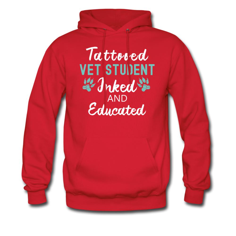 Vet Student Inked and Educated Unisex Hoodie-Men's Hoodie | Hanes P170-I love Veterinary