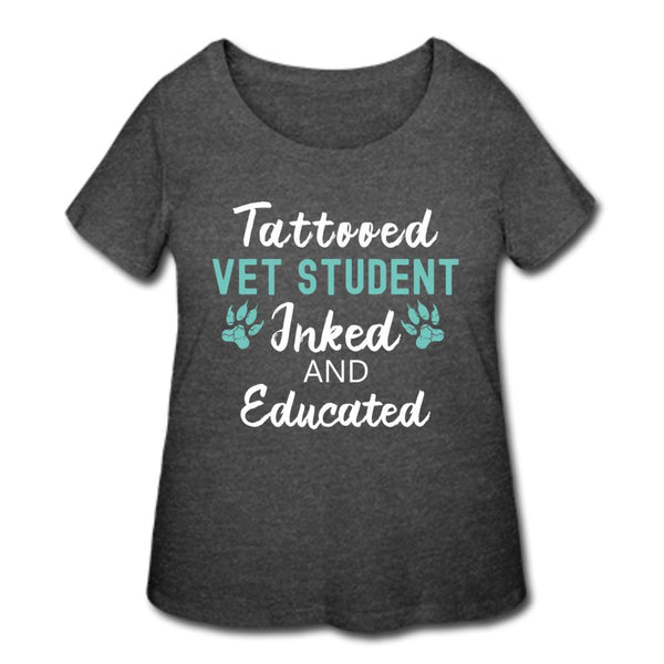 Vet Student- Inked and Educated Women's Curvy T-shirt-Women’s Curvy T-Shirt | LAT 3804-I love Veterinary