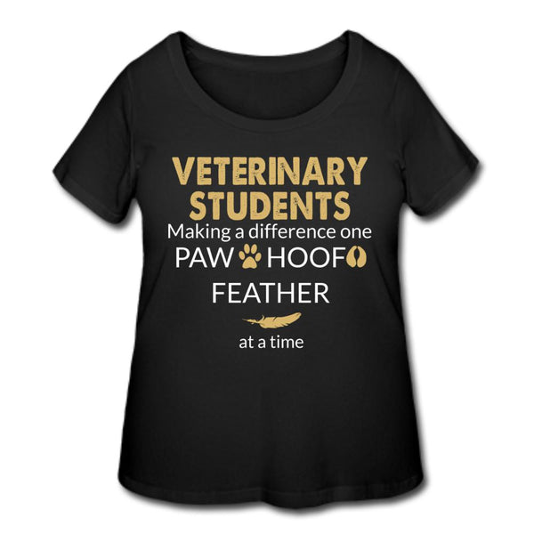 Vet Student- Making a Difference Women's Curvy T-shirt-Women’s Curvy T-Shirt | LAT 3804-I love Veterinary