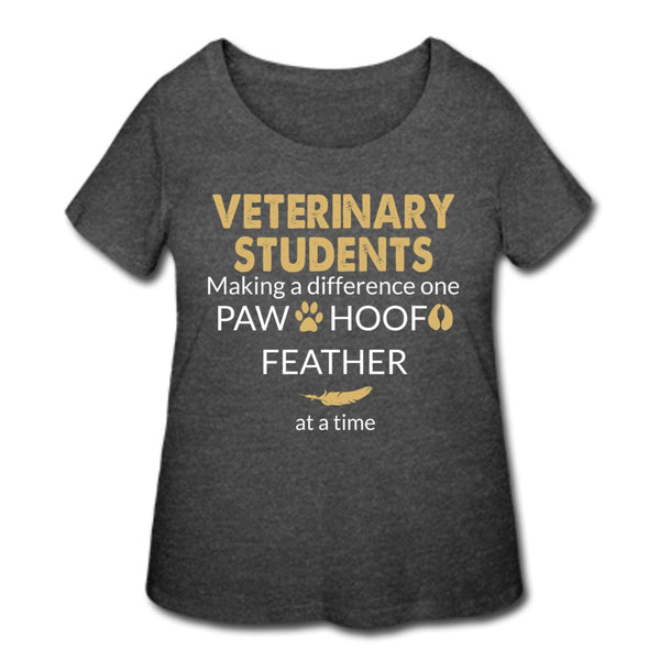 Vet Student- Making a Difference Women's Curvy T-shirt-Women’s Curvy T-Shirt | LAT 3804-I love Veterinary