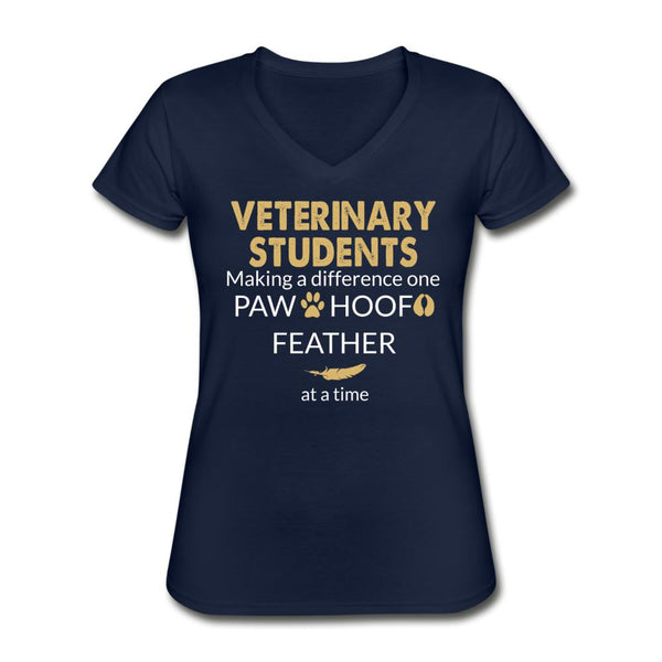 Vet Student- Making a Difference Women's V-Neck T-Shirt-Women's V-Neck T-Shirt | Fruit of the Loom L39VR-I love Veterinary