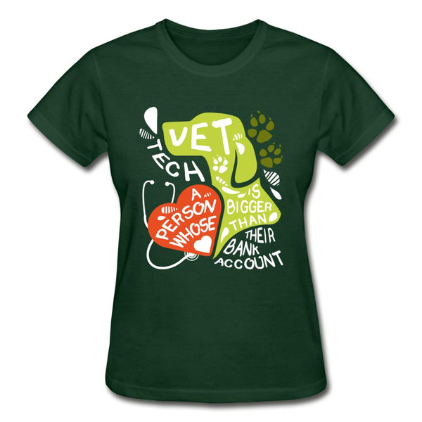 Vet Tech : A person whose heart is bigger than their bank account Gildan Ultra Cotton Ladies T-Shirt-Ultra Cotton Ladies T-Shirt | Gildan G200L-I love Veterinary