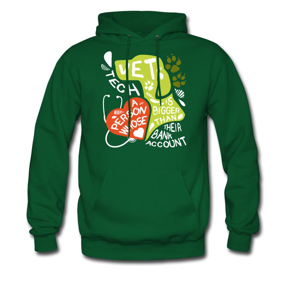 Vet Tech : A person whose heart is bigger than their bank account Unisex Hoodie-Men's Hoodie | Hanes P170-I love Veterinary