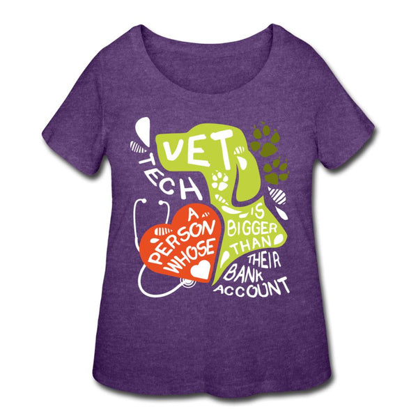 Vet Tech : A person whose heart is bigger than their bank account Women's Curvy T-shirt-Women’s Curvy T-Shirt | LAT 3804-I love Veterinary