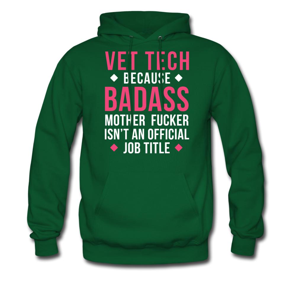 Vet Tech because badass mother fucker isn't an official job title Unisex Hoodie-Men's Hoodie | Hanes P170-I love Veterinary