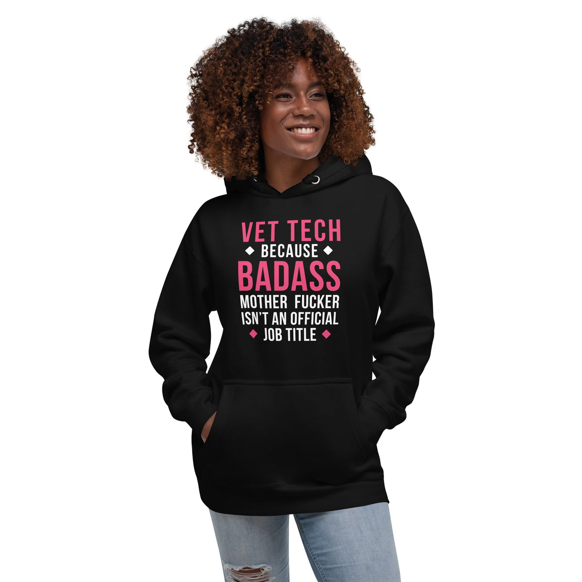 Vet Tech because badass mother fucker isn't an official job title Unisex Premium Hoodie-Premium Unisex Hoodie-I love Veterinary