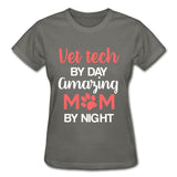 Vet Tech by day amazing Mom by night Gildan Ultra Cotton Ladies T-Shirt-Ultra Cotton Ladies T-Shirt | Gildan G200L-I love Veterinary