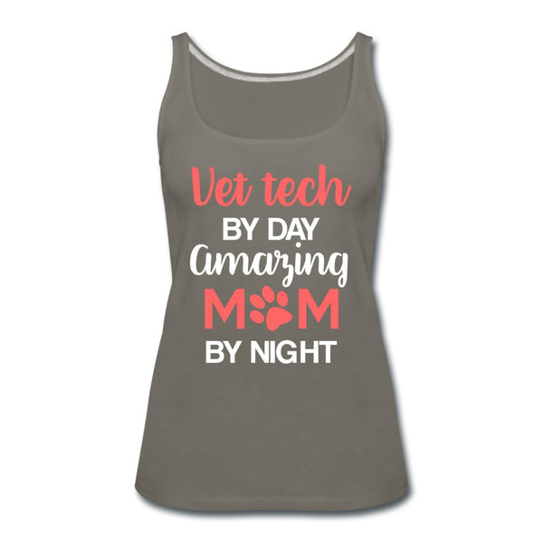 Vet Tech by day amazing Mom by night Women's Tank Top-Women’s Premium Tank Top | Spreadshirt 917-I love Veterinary