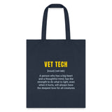 Vet Tech Definition Cotton Tote Bag-Tote Bag | Q-Tees Q800-I love Veterinary