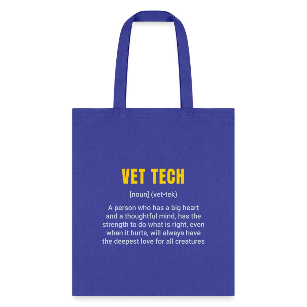 Vet Tech Definition Cotton Tote Bag-Tote Bag | Q-Tees Q800-I love Veterinary