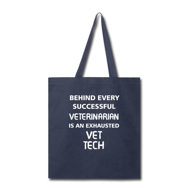 Vet Tech - Exhausted Cotton Tote Bag-Tote Bag-I love Veterinary