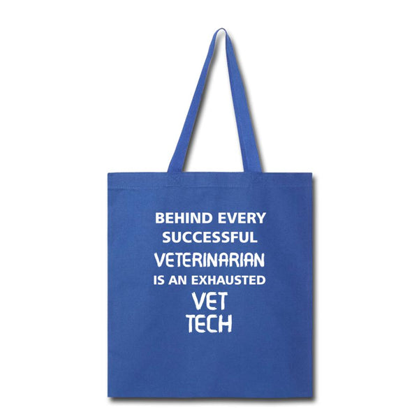 Vet Tech - Exhausted Cotton Tote Bag-Tote Bag | Q-Tees Q800-I love Veterinary