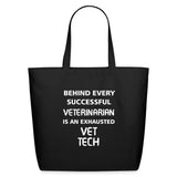 Vet Tech - Exhausted Eco-Friendly Cotton Tote-Eco-Friendly Cotton Tote-I love Veterinary