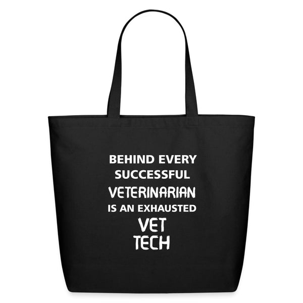 Vet Tech - Exhausted Eco-Friendly Cotton Tote-Eco-Friendly Cotton Tote-I love Veterinary