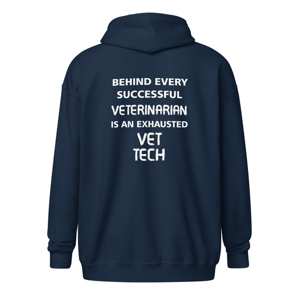 Vet Tech - Exhausted Unisex Zip Hoodie-I love Veterinary