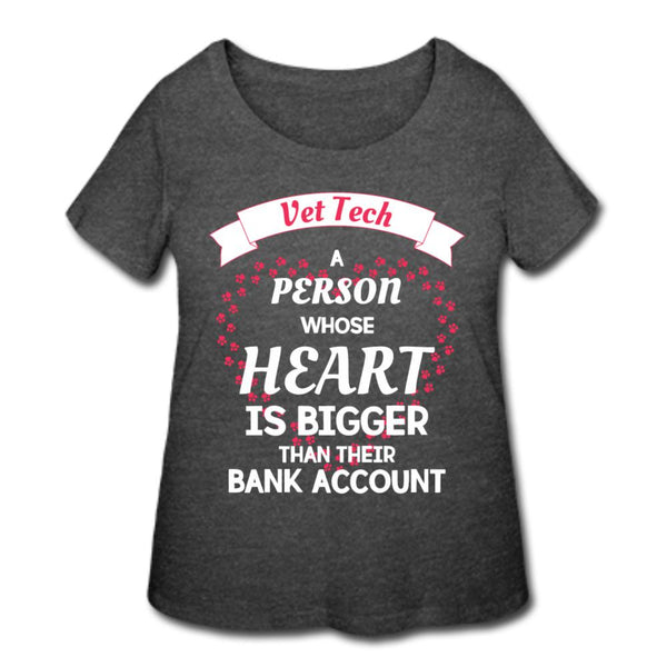 Vet Tech Heart bigger than bank account Women's Curvy T-shirt-Women’s Curvy T-Shirt | LAT 3804-I love Veterinary