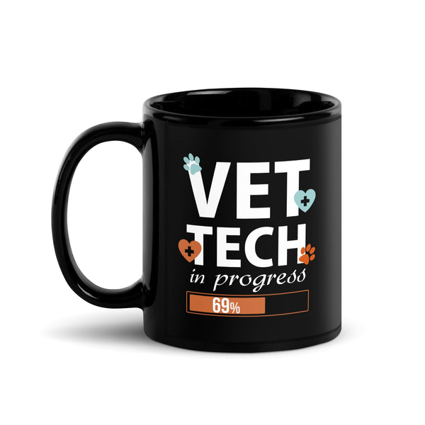 Vet Tech - In Progress Black Glossy Mug-Black Glossy Mug-I love Veterinary