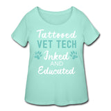 Vet Tech- Inked and Educated Women's Curvy T-shirt-Women’s Curvy T-Shirt | LAT 3804-I love Veterinary
