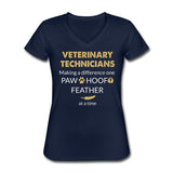 Vet Tech- Making a Difference Women's V-Neck T-Shirt-Women's V-Neck T-Shirt | Fruit of the Loom L39VR-I love Veterinary