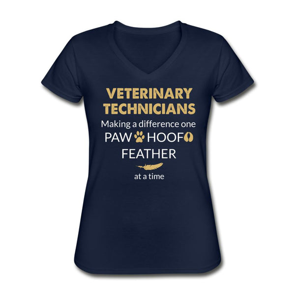 Vet Tech- Making a Difference Women's V-Neck T-Shirt-Women's V-Neck T-Shirt | Fruit of the Loom L39VR-I love Veterinary