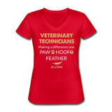 Vet Tech- Making a Difference Women's V-Neck T-Shirt-Women's V-Neck T-Shirt | Fruit of the Loom L39VR-I love Veterinary