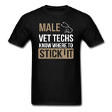 Vet Tech- Male Vet Techs know where to stick it Unisex T-Shirt-Unisex Classic T-Shirt | Fruit of the Loom 3930-I love Veterinary
