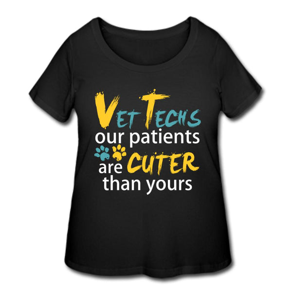 Vet Tech Our patients are cuter than yours Our patients are cuter than yours Women's Curvy T-shirt-Women’s Curvy T-Shirt | LAT 3804-I love Veterinary