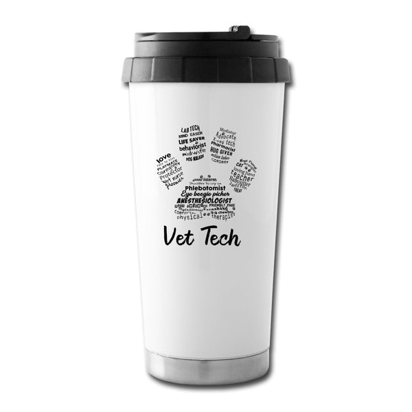 Vet Tech Paw Print 16 oz Travel Mug-Travel Mug-I love Veterinary