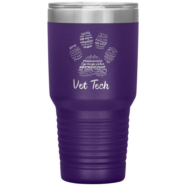 Vet Tech- Paw Print 30oz / TL variant-Tumblers-I love Veterinary