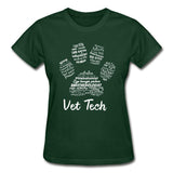 Vet Tech Paw Print Gildan Ultra Cotton Ladies T-Shirt-Ultra Cotton Ladies T-Shirt | Gildan G200L-I love Veterinary