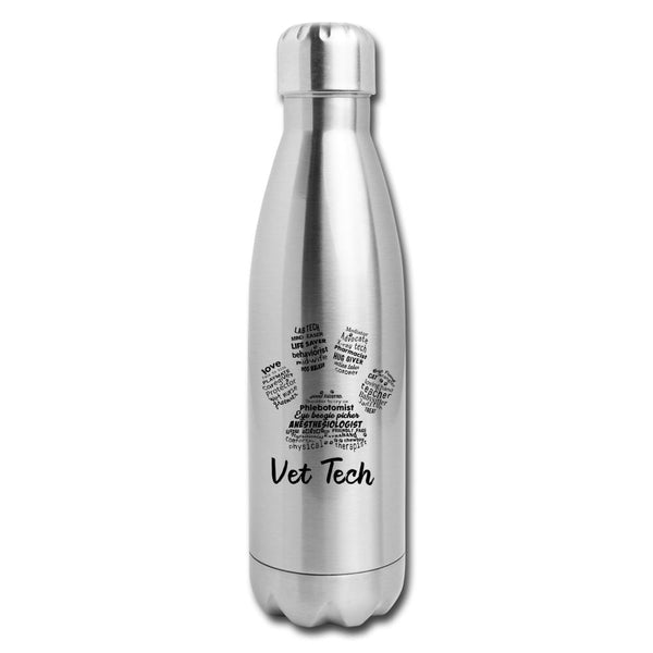 Vet Tech - Paw Print Insulated Stainless Steel Water Bottle-Insulated Stainless Steel Water Bottle | DyeTrans-I love Veterinary