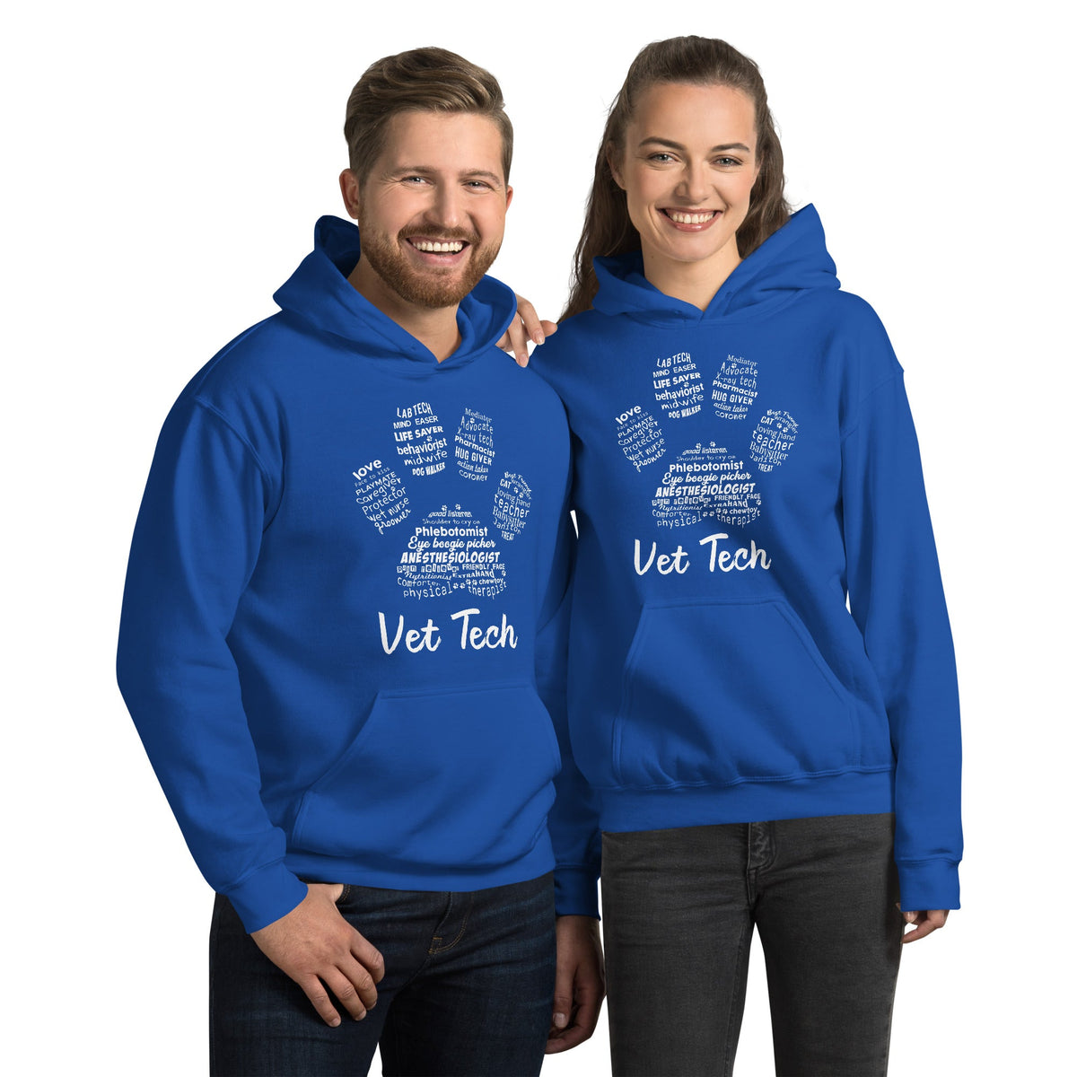 Vet Tech Paw Print Unisex Hoodie-Unisex Hoodie | Gildan 18500-I love Veterinary