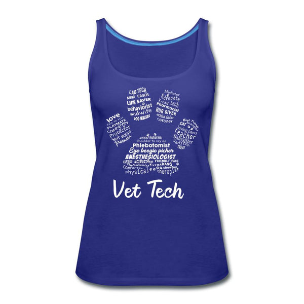 Vet Tech Paw Print Women's Tank Top-Women’s Premium Tank Top | Spreadshirt 917-I love Veterinary