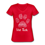Vet Tech Paw Print Women's V-Neck T-Shirt-Women's V-Neck T-Shirt | Fruit of the Loom L39VR-I love Veterinary