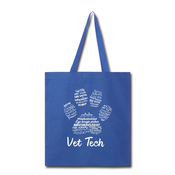 Vet Tech Pawprint Cotton Tote Bag-Tote Bag | Q-Tees Q800-I love Veterinary
