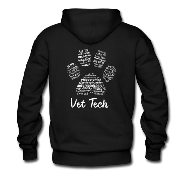 Vet Tech Pawprint (design on back) Unisex Hoodie-Men's Hoodie | Hanes P170-I love Veterinary