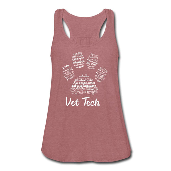 Vet Tech Pawprint Flowy Tank Top-Women's Flowy Tank Top by Bella | Bella B8800-I love Veterinary