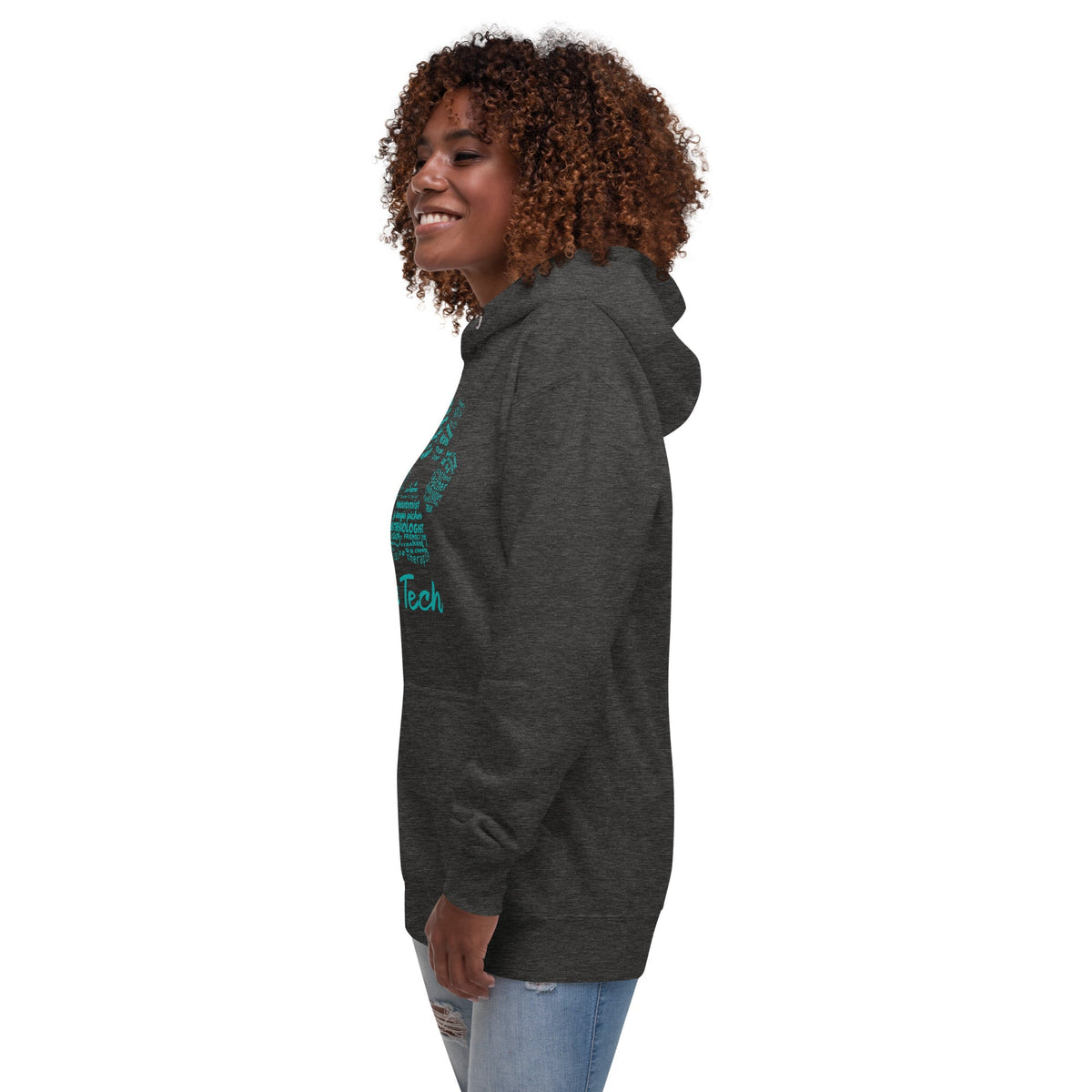 Vet Tech Pawprint Teal Unisex Premium Hoodie-Premium Unisex Hoodie-I love Veterinary