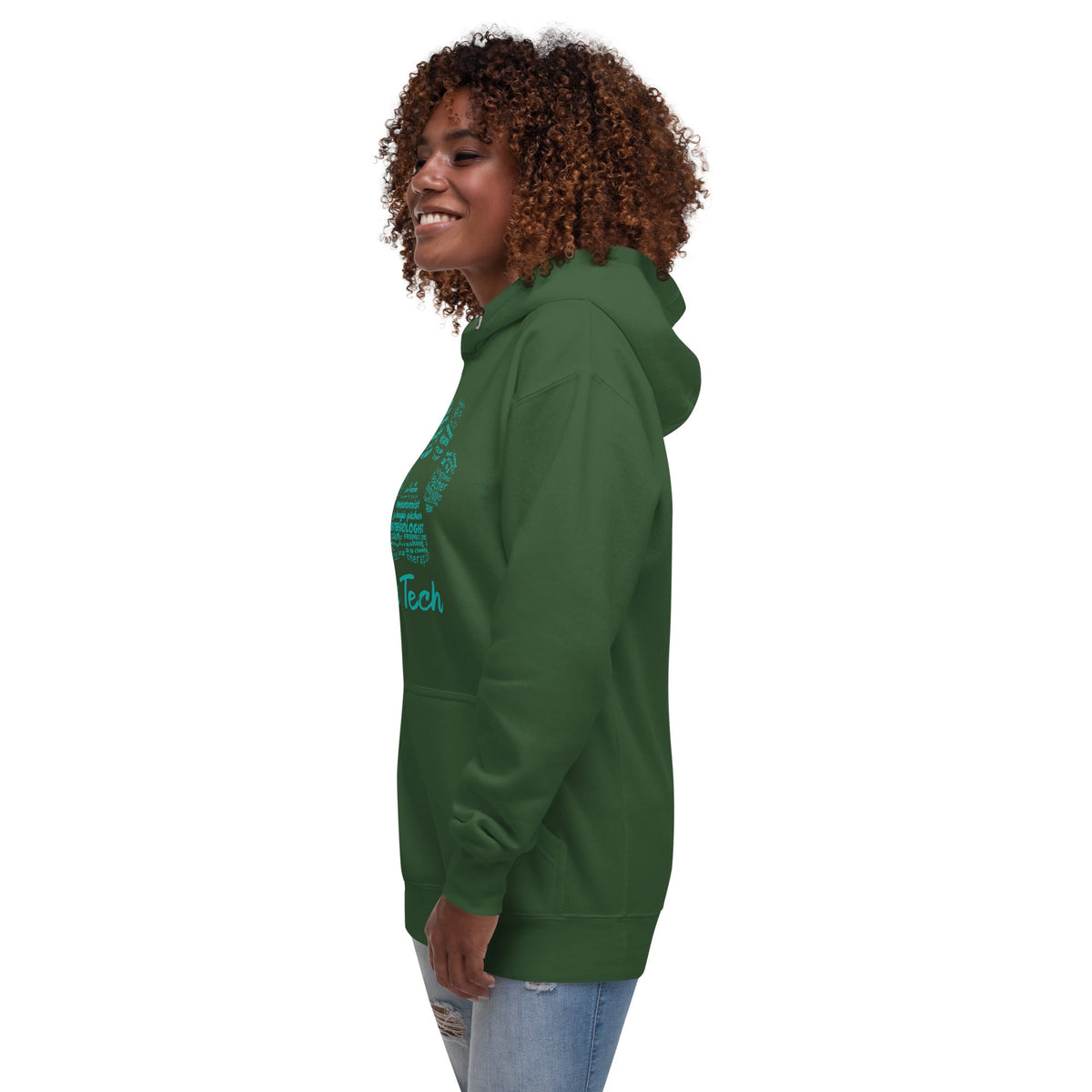 Vet Tech Pawprint Teal Unisex Premium Hoodie-Premium Unisex Hoodie-I love Veterinary
