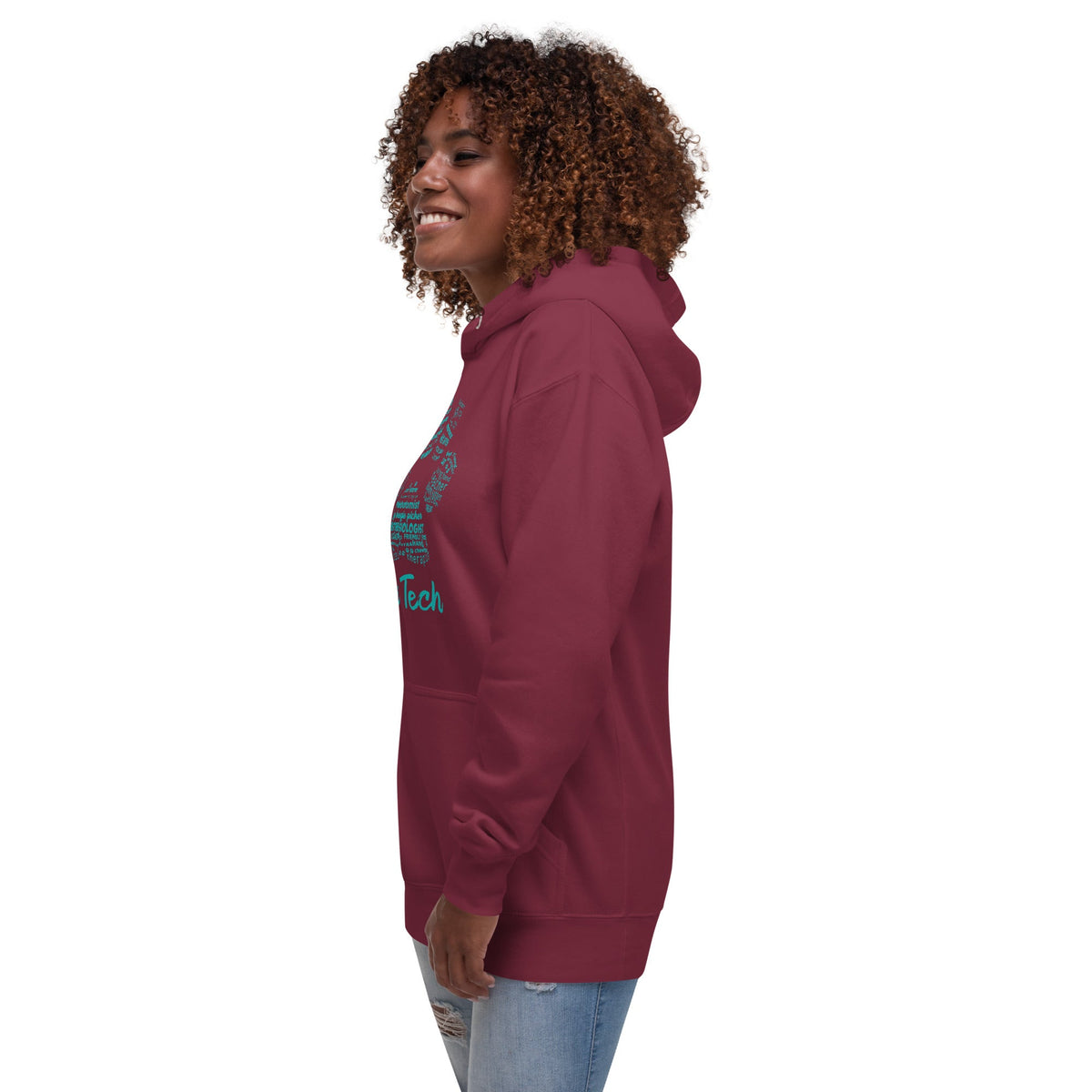 Vet Tech Pawprint Teal Unisex Premium Hoodie-Premium Unisex Hoodie-I love Veterinary