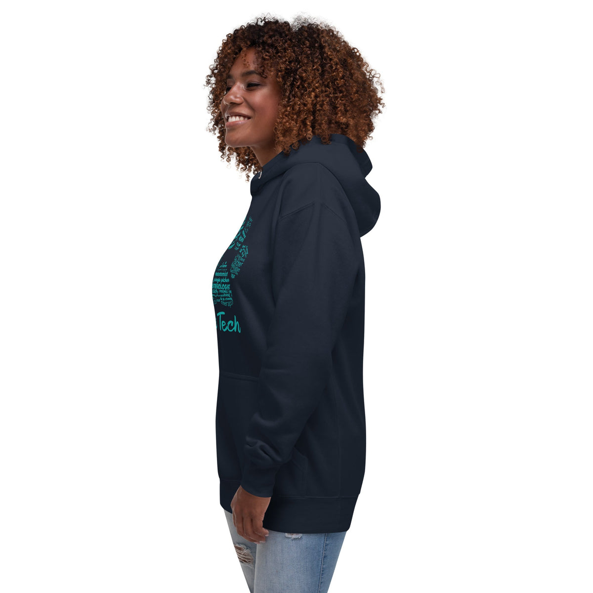 Vet Tech Pawprint Teal Unisex Premium Hoodie-Premium Unisex Hoodie-I love Veterinary