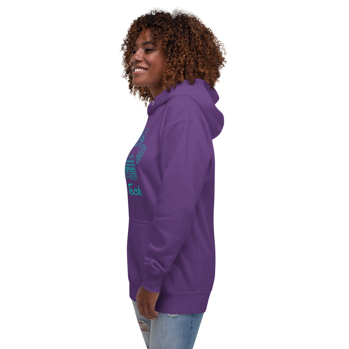 Vet Tech Pawprint Teal Unisex Premium Hoodie-Premium Unisex Hoodie-I love Veterinary