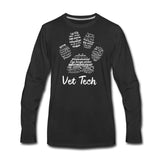 Vet Tech Pawprint Unisex Premium Long Sleeve T-Shirt-Men's Premium Long Sleeve T-Shirt | Spreadshirt 875-I love Veterinary