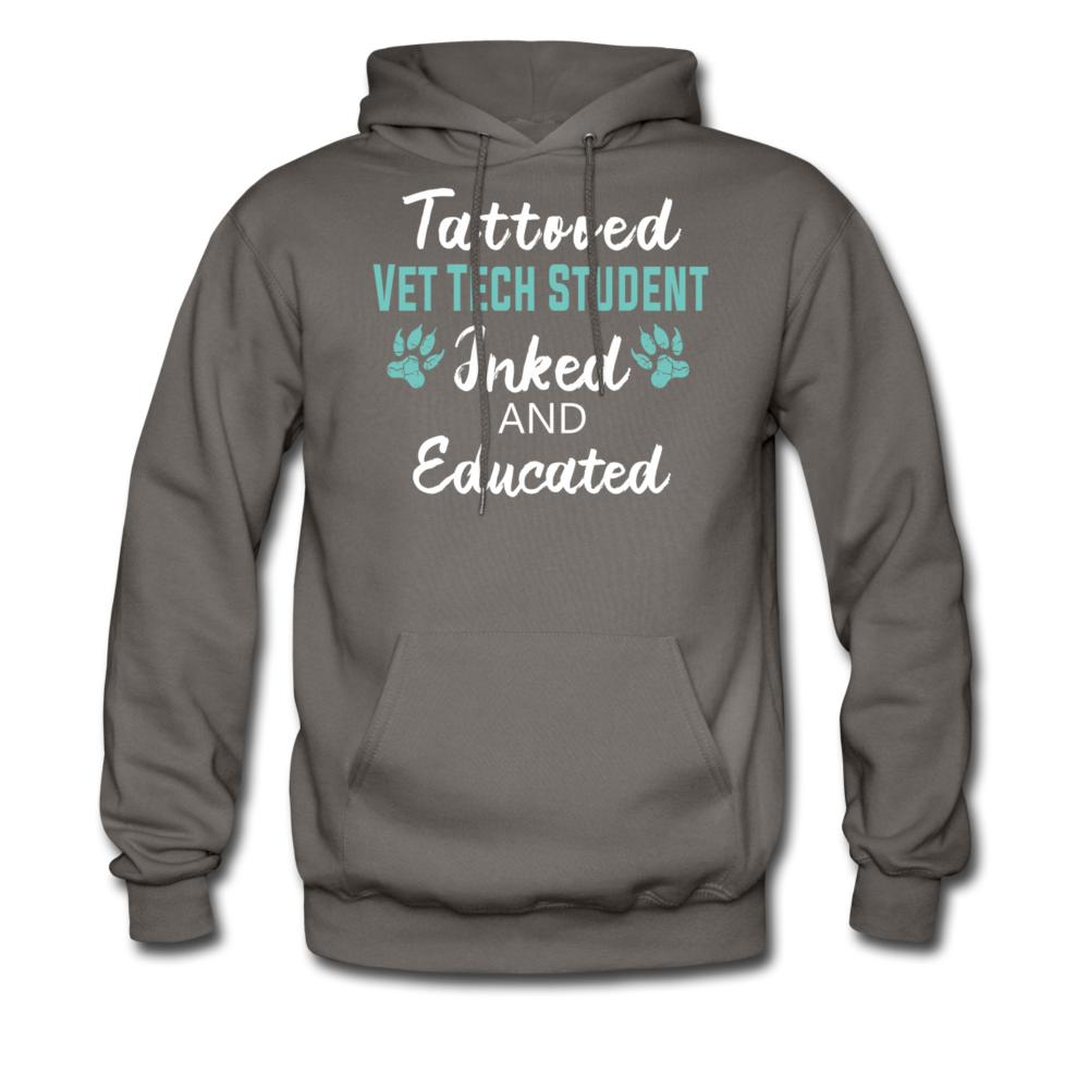 Vet Tech Student Inked and Educated Unisex Hoodie-Men's Hoodie | Hanes P170-I love Veterinary