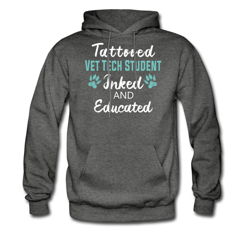 Vet Tech Student Inked and Educated Unisex Hoodie-Men's Hoodie | Hanes P170-I love Veterinary
