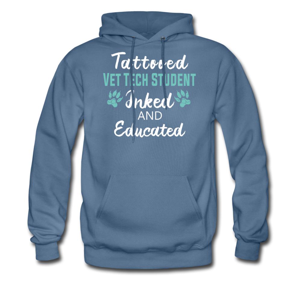 Vet Tech Student Inked and Educated Unisex Hoodie-Men's Hoodie | Hanes P170-I love Veterinary