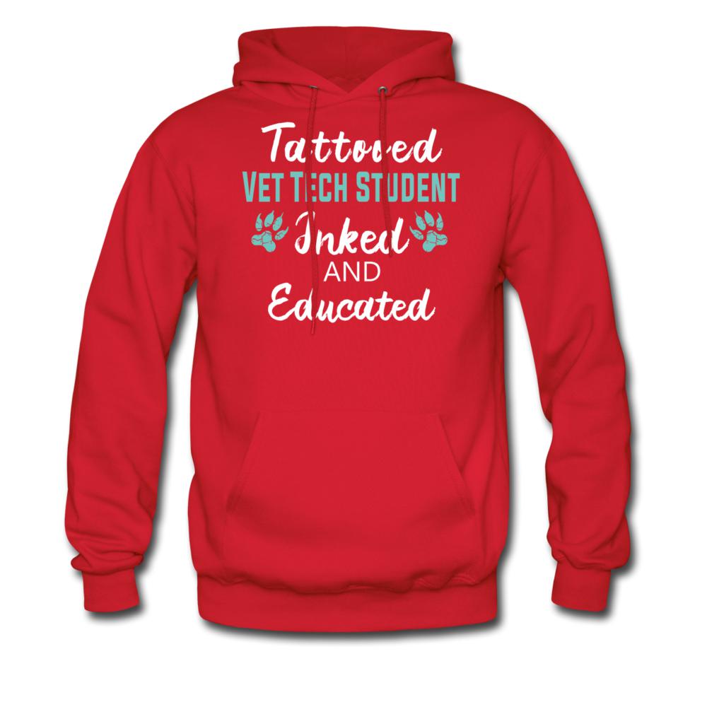 Vet Tech Student Inked and Educated Unisex Hoodie-Men's Hoodie | Hanes P170-I love Veterinary