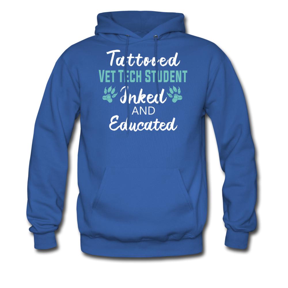 Vet Tech Student Inked and Educated Unisex Hoodie-Men's Hoodie | Hanes P170-I love Veterinary