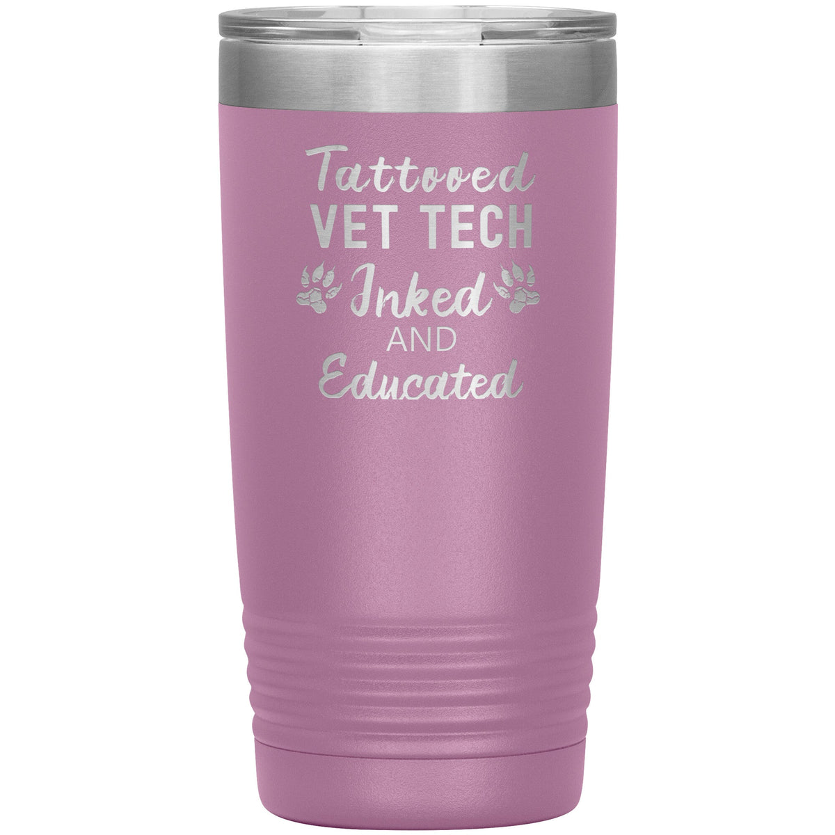 Vet Tech- Tattooed, Inked and Educated 20oz Vacuum Tumbler-Tumblers-I love Veterinary