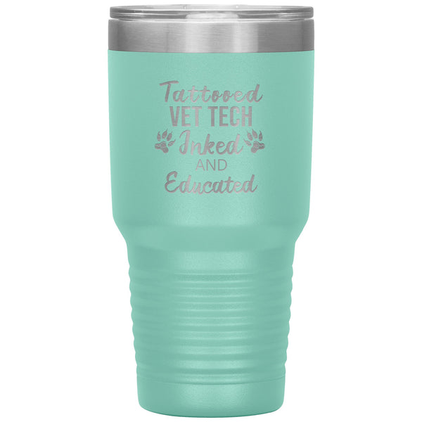 Vet Tech- Tattooed, Inked and Educated-Tumblers-I love Veterinary